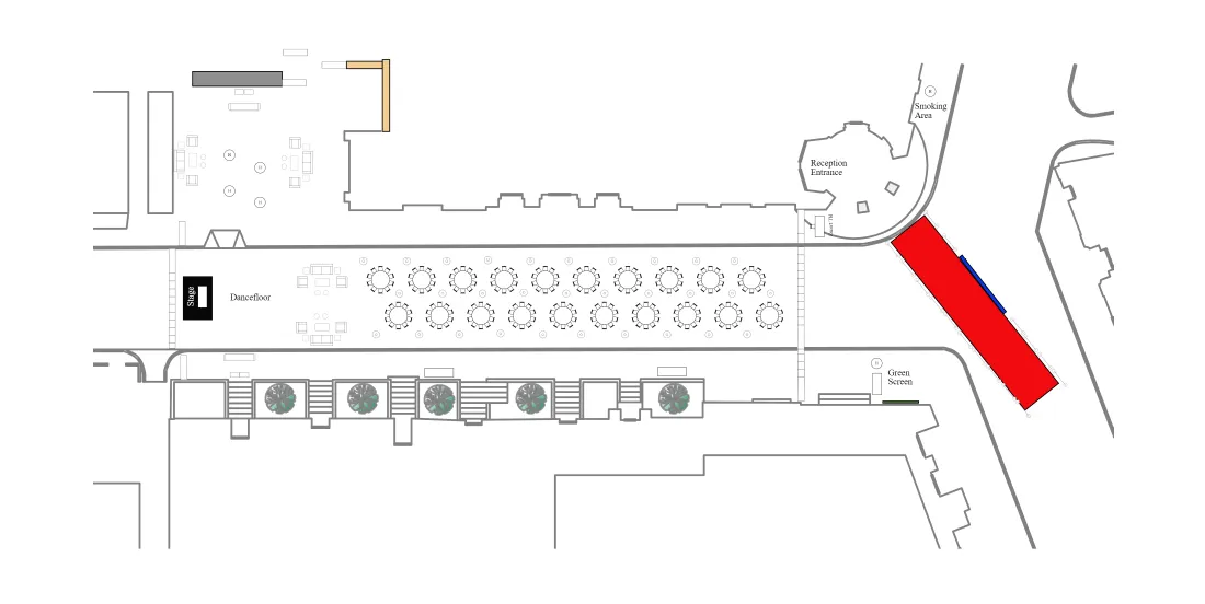 Brownstone Street sample layout for seated dinner